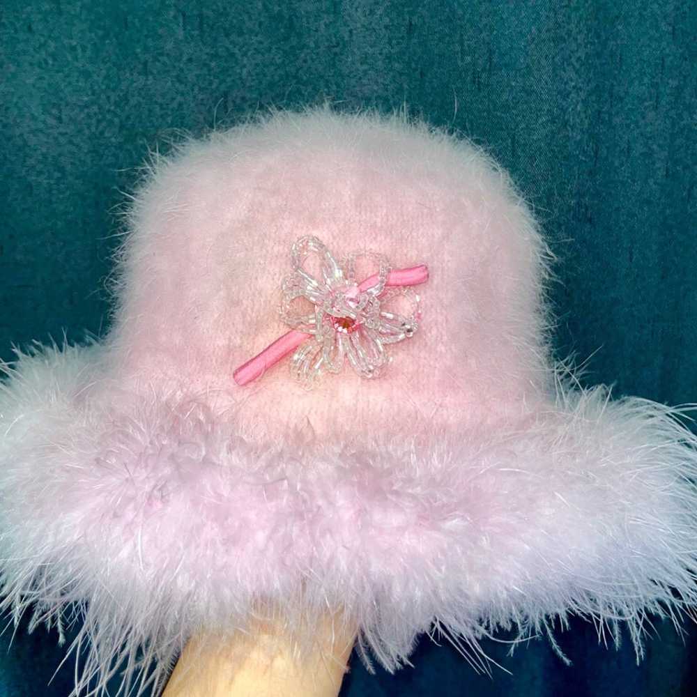 Vintage Pink fuzzy hat - image 1