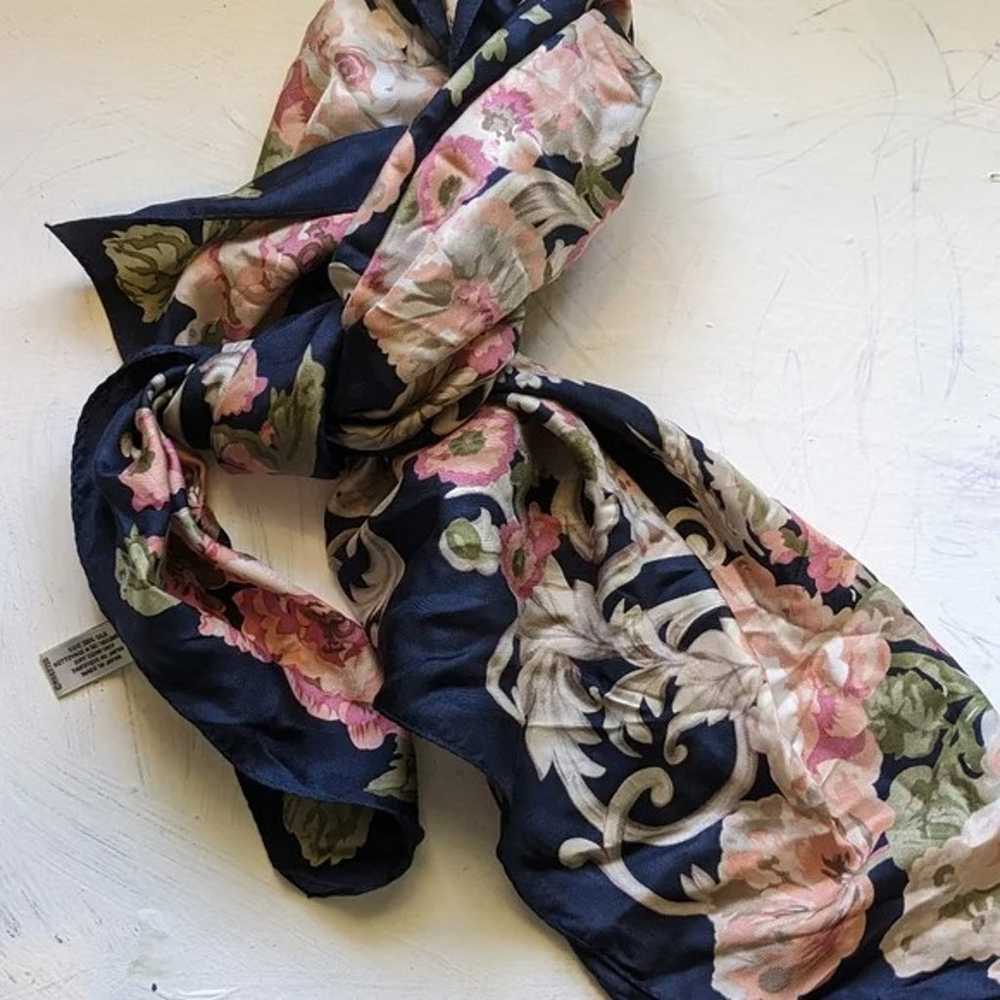 Silk floral headscarf - image 4