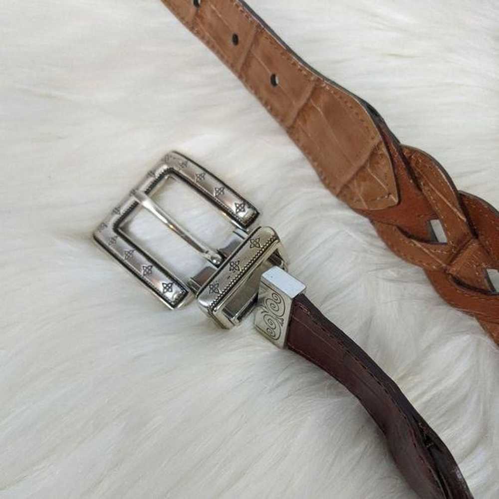 Vintage Leather Convertible Belt 34 L Tan Brown B… - image 11