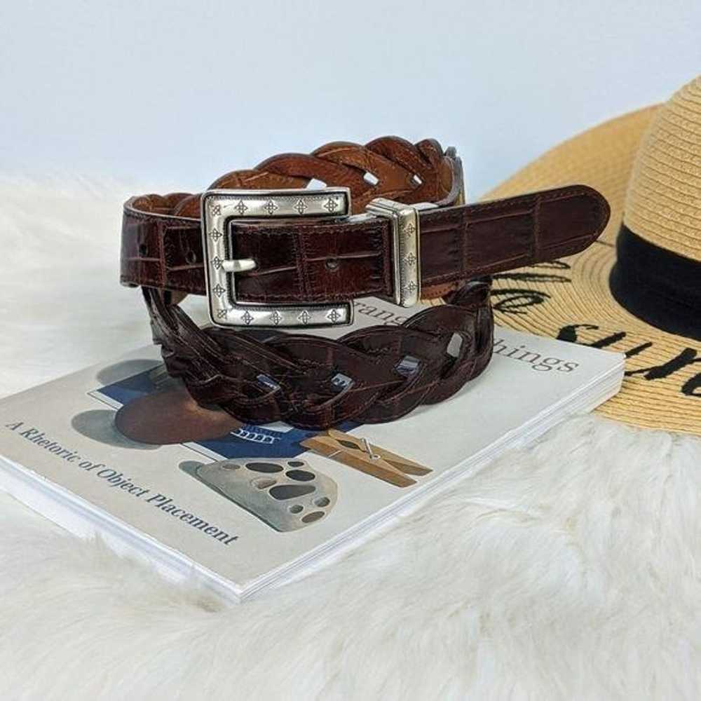 Vintage Leather Convertible Belt 34 L Tan Brown B… - image 2