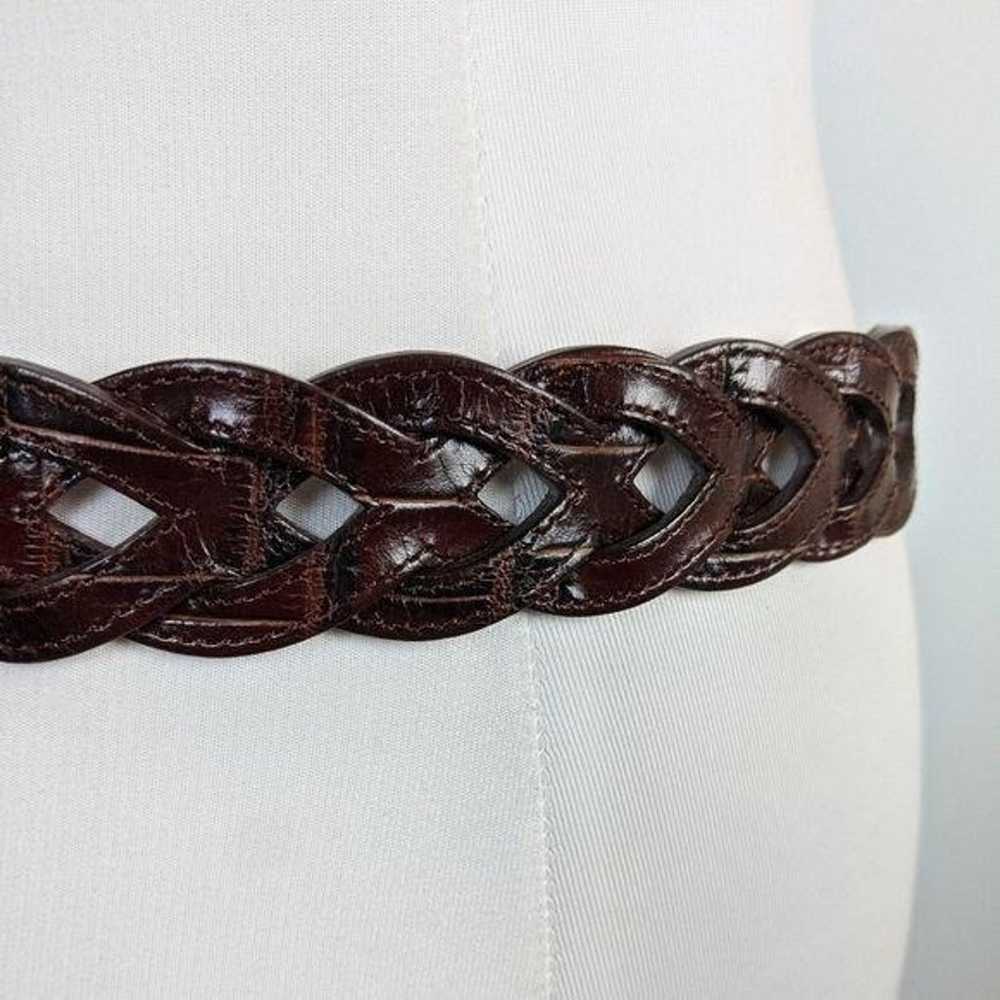 Vintage Leather Convertible Belt 34 L Tan Brown B… - image 6