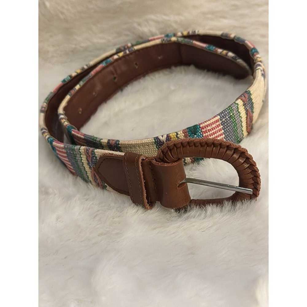 Buffalo Leather Belt 30 Medium Tapestry Tribal Et… - image 2