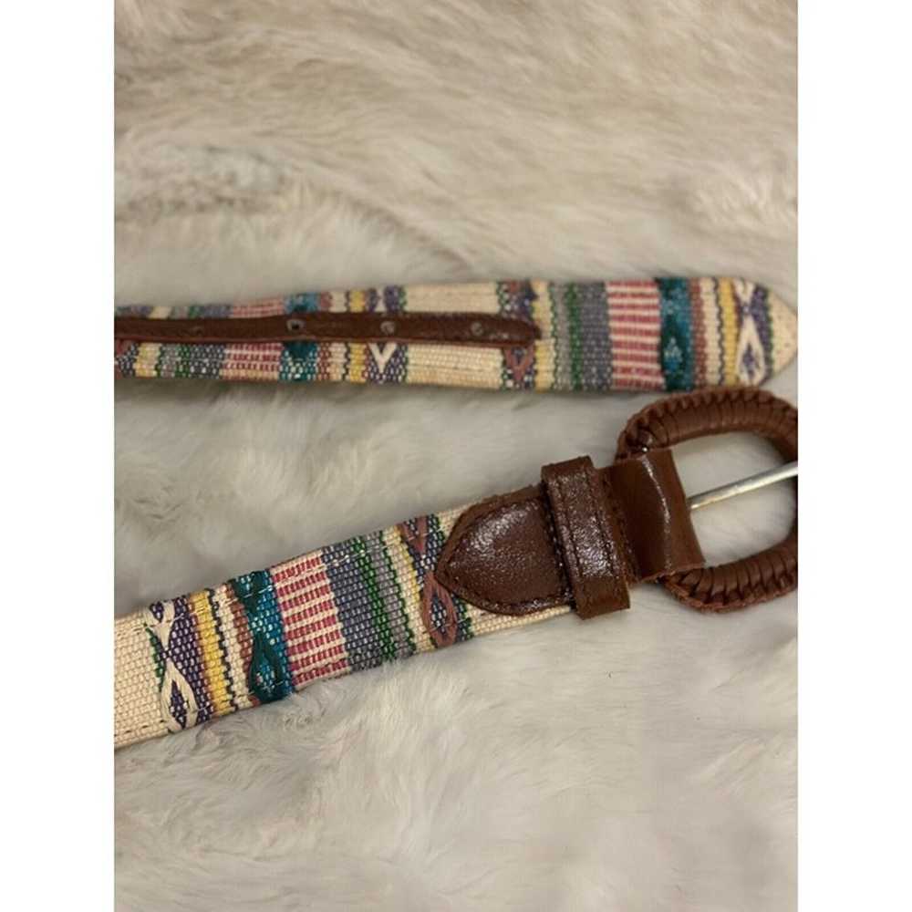 Buffalo Leather Belt 30 Medium Tapestry Tribal Et… - image 3