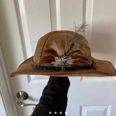Vintage Mens Large Cowboy Hat With Feather/ Country Western Wear -   Canada