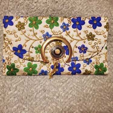 Hand embroidered vintage clutch