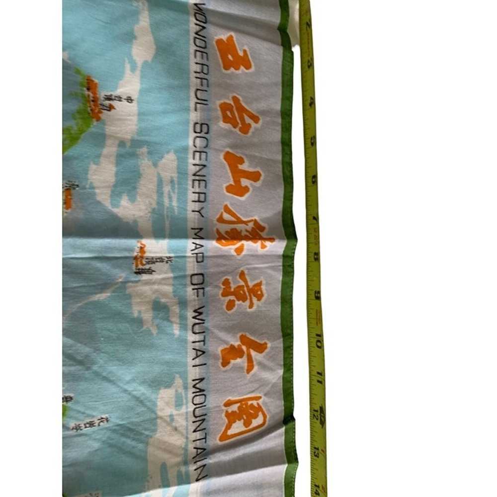 VTG Chinese BANDANA Wutai Mountain Souvenir HANDK… - image 9