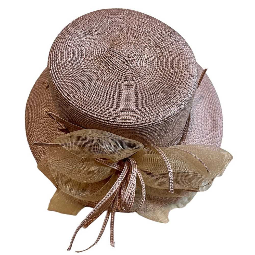 Vintage Georgi straw hat w/ bow - image 2