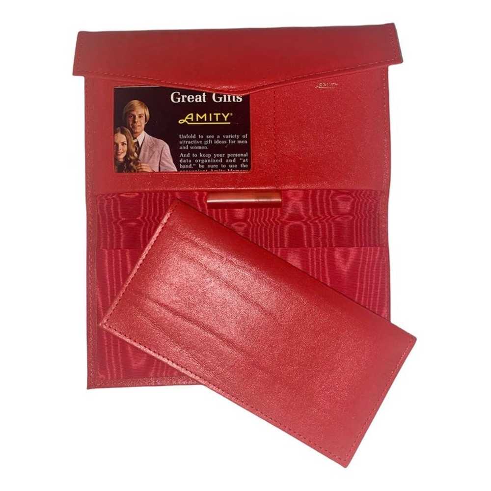 Vintage Amity Red Leather Wallet and Checkbook Cl… - image 4
