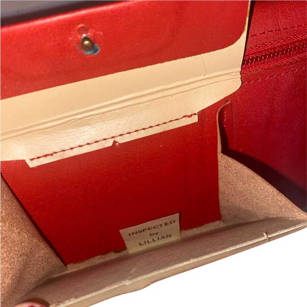 Vintage Amity Red Leather Wallet and Checkbook Cl… - image 9