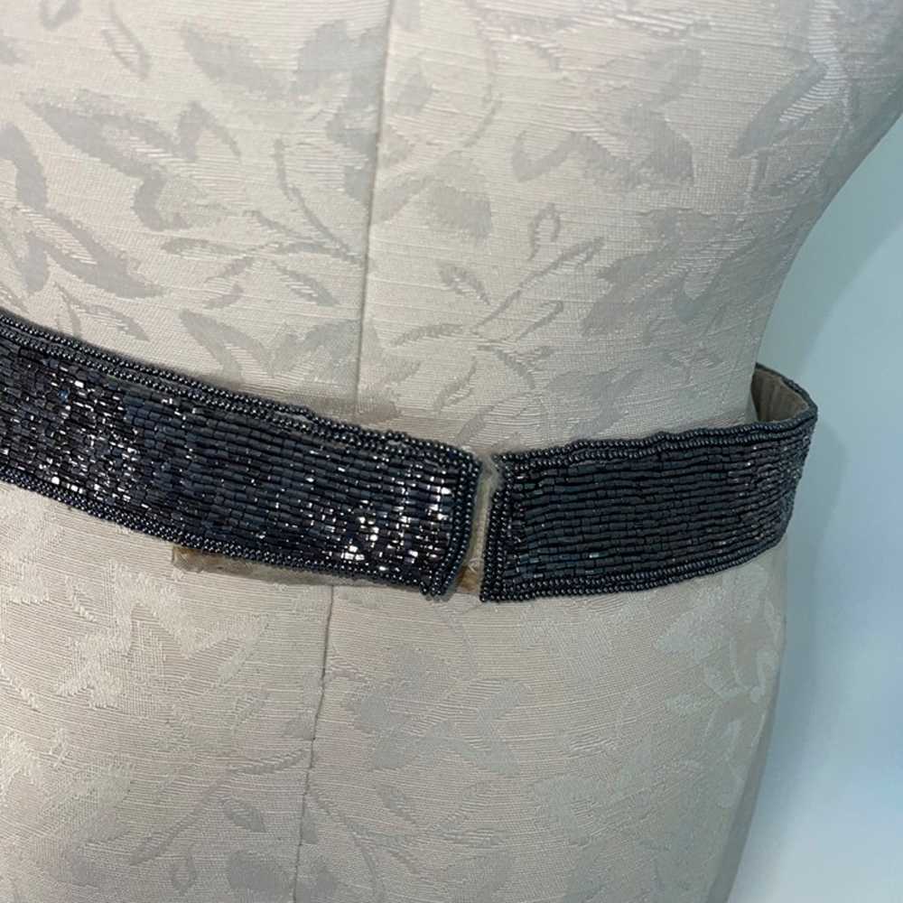 Vintage Womens Belt One Size Beaded Silver Multic… - image 7