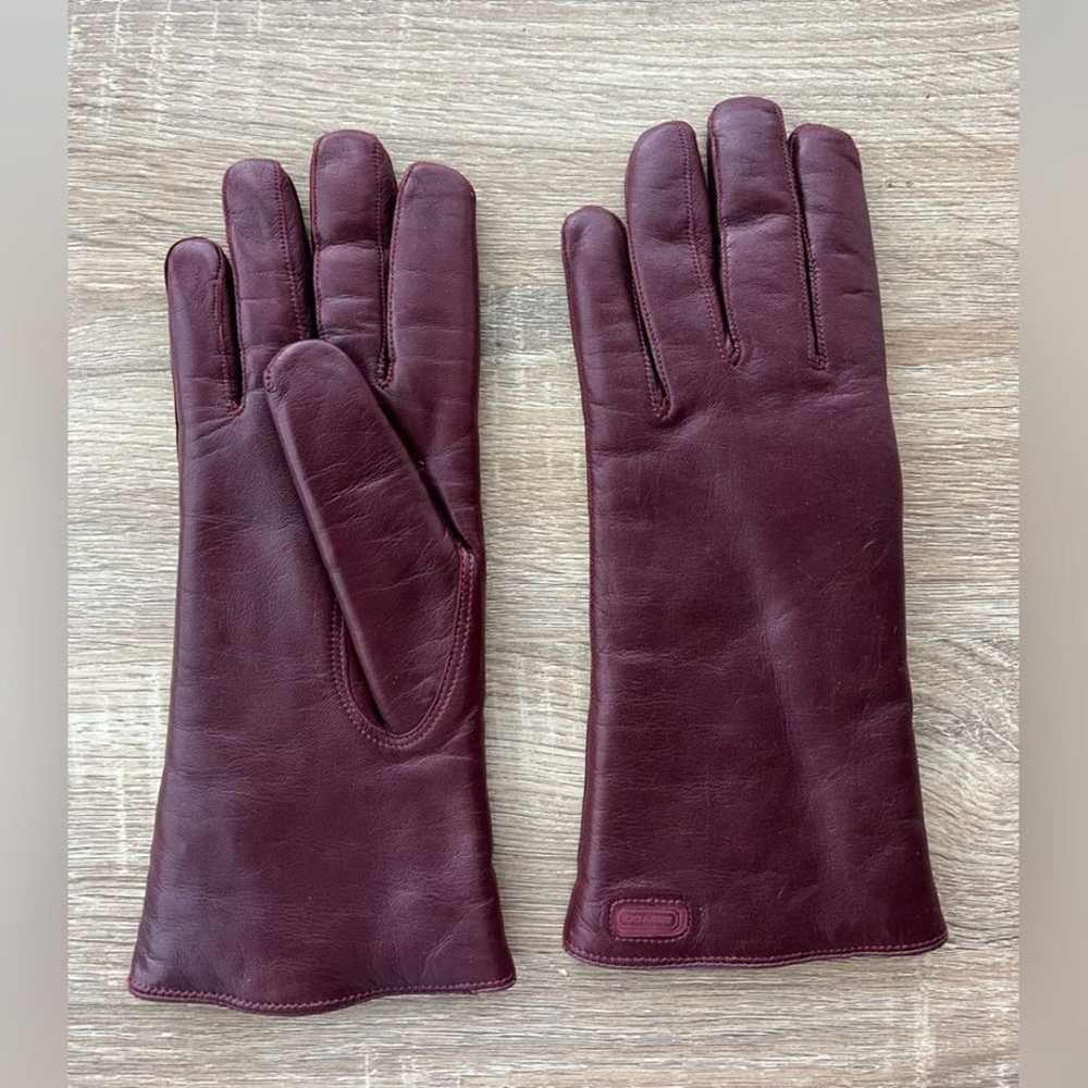 COACH Leather gloves in deep red. Lightly used, g… - image 2
