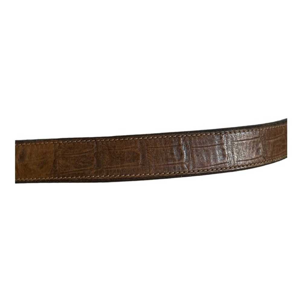 Savage Croc Embossed Brown Leather Belt - image 4