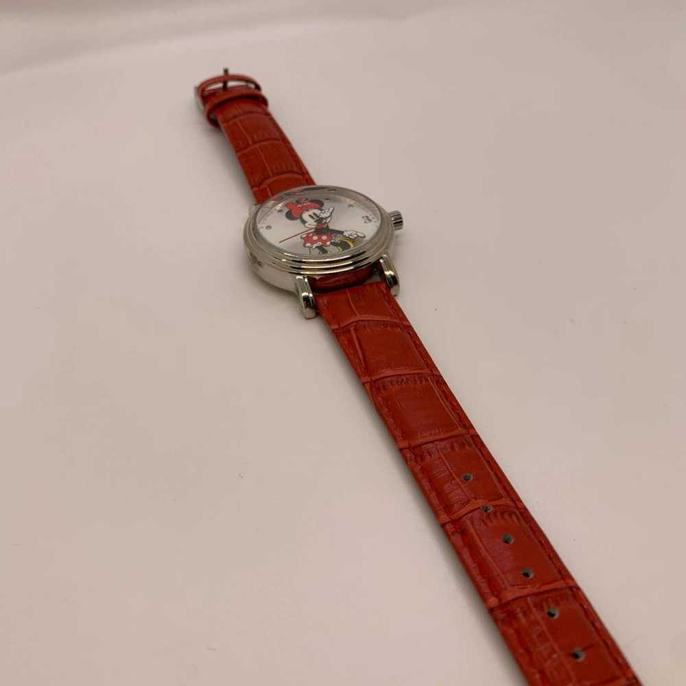 Vintage Minnie Mouse Red Leather Band Watch - image 10