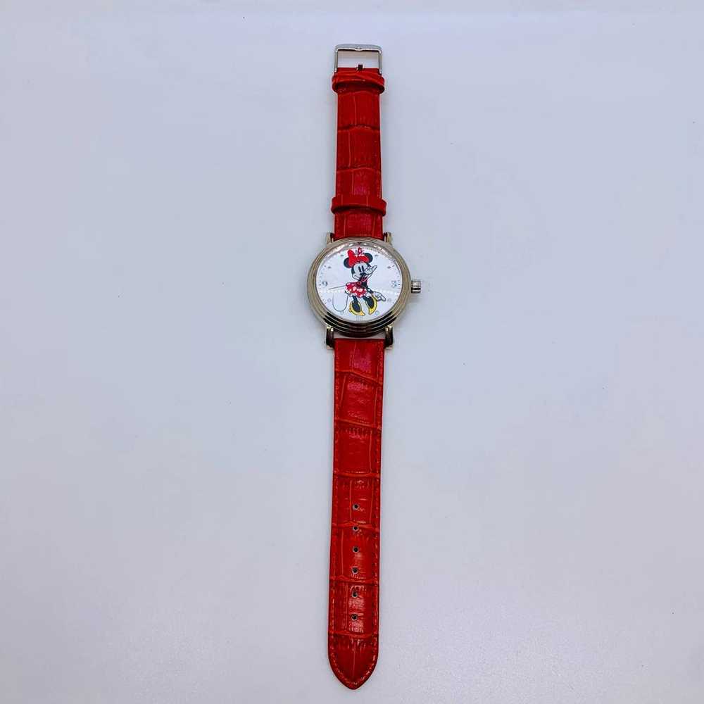 Vintage Minnie Mouse Red Leather Band Watch - image 5