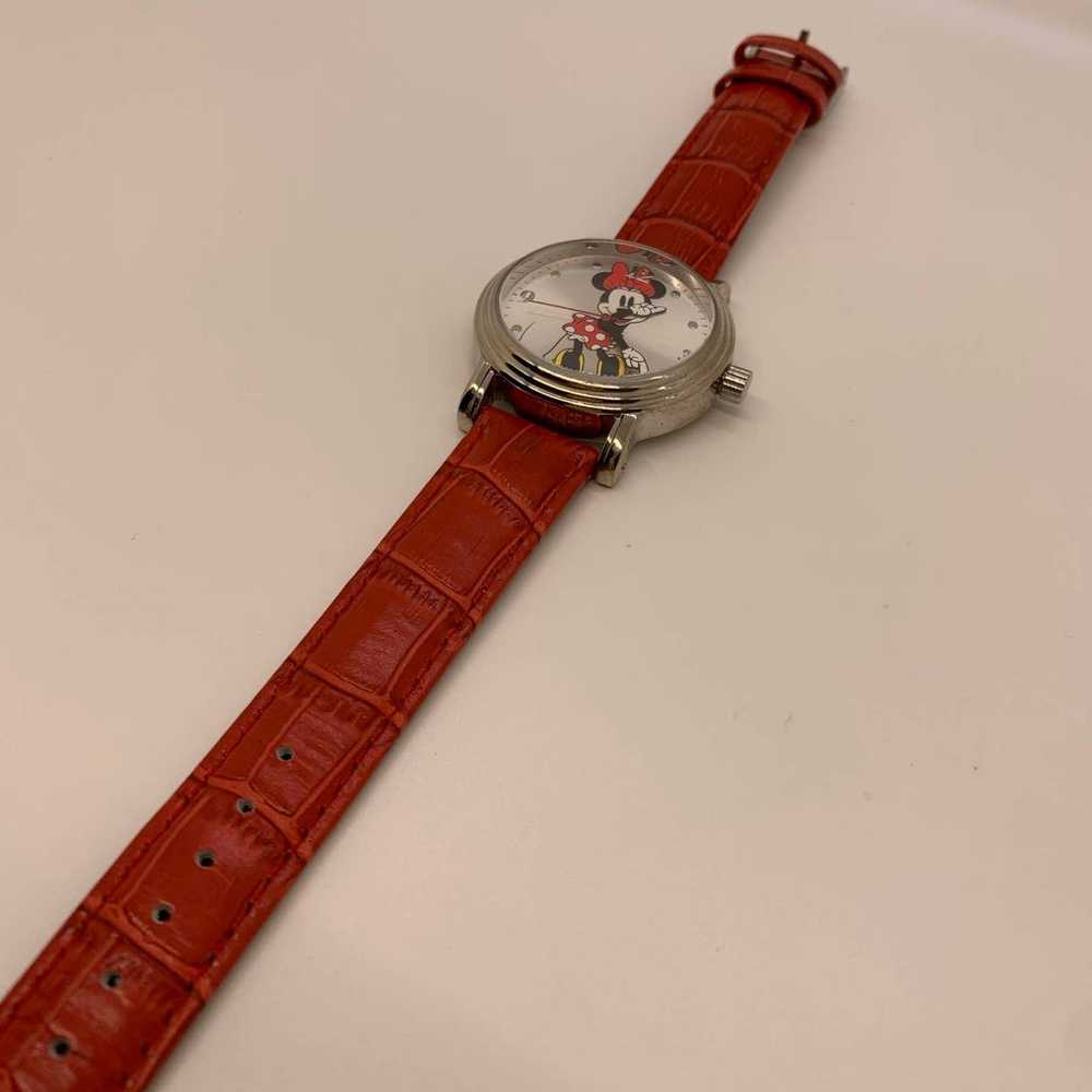 Vintage Minnie Mouse Red Leather Band Watch - image 9
