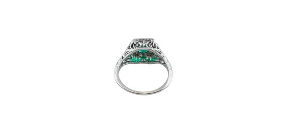 18K White Gold Green Garnet Filigree Ring #15993 - image 2