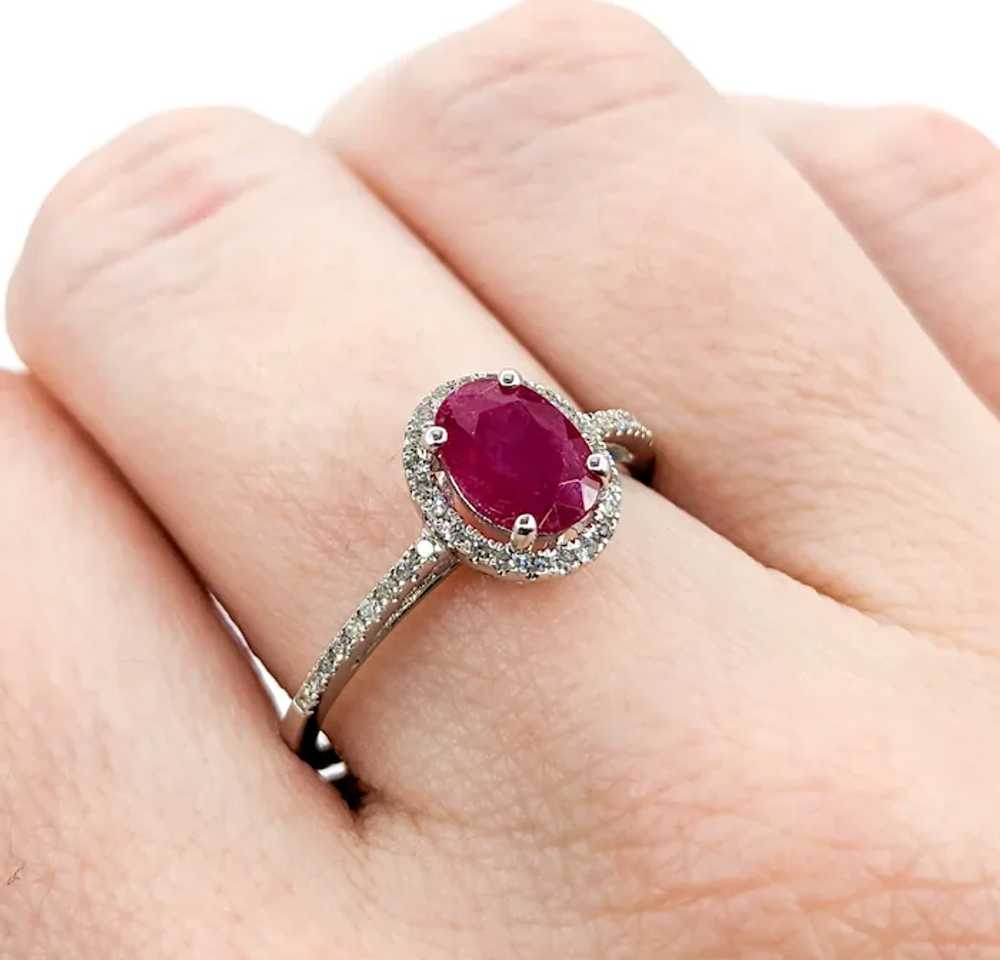 Ruby & Diamond Ring White Gold - image 10