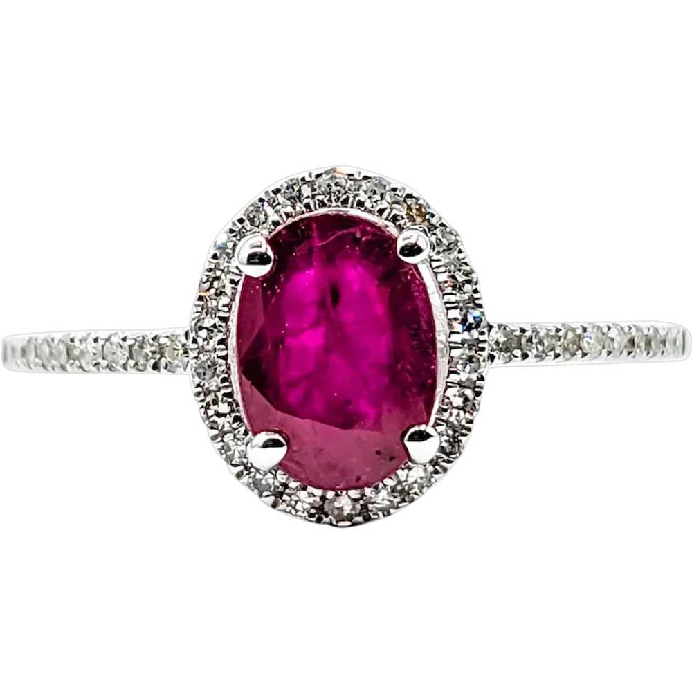 Ruby & Diamond Ring White Gold - image 1