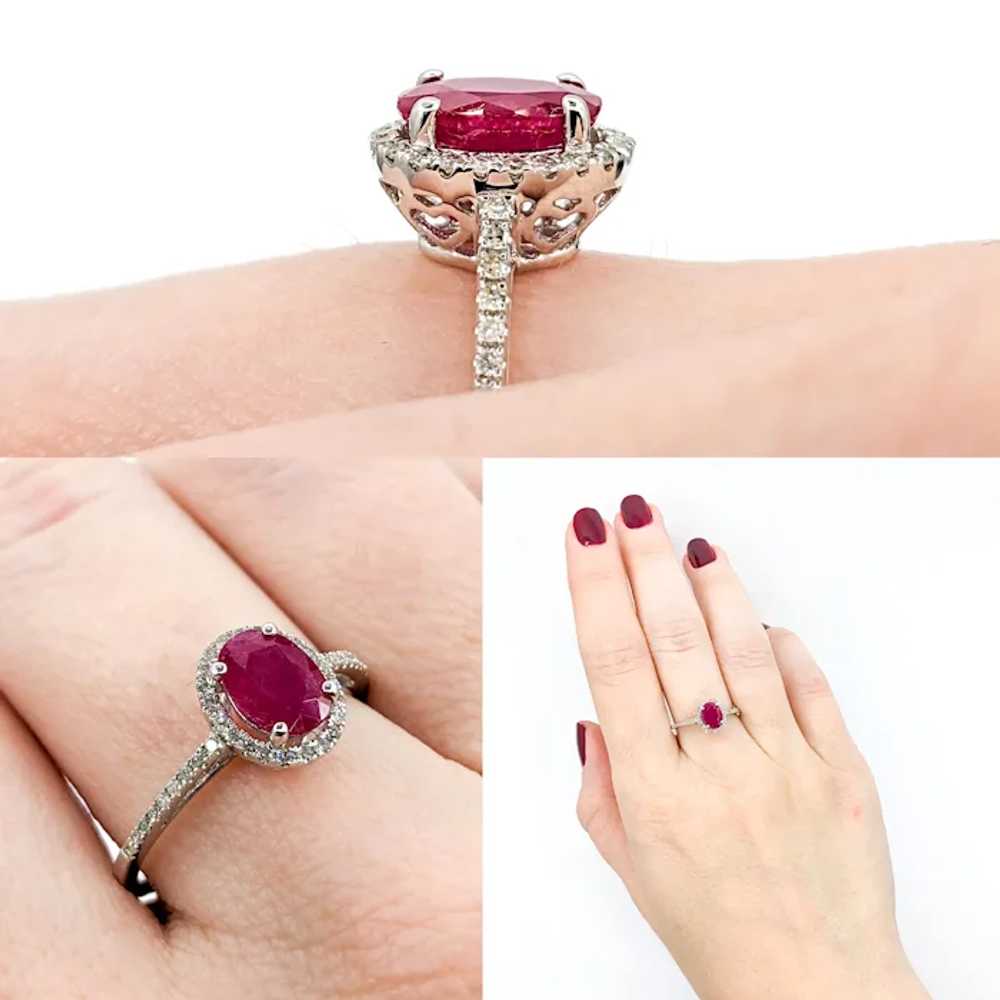 Ruby & Diamond Ring White Gold - image 2