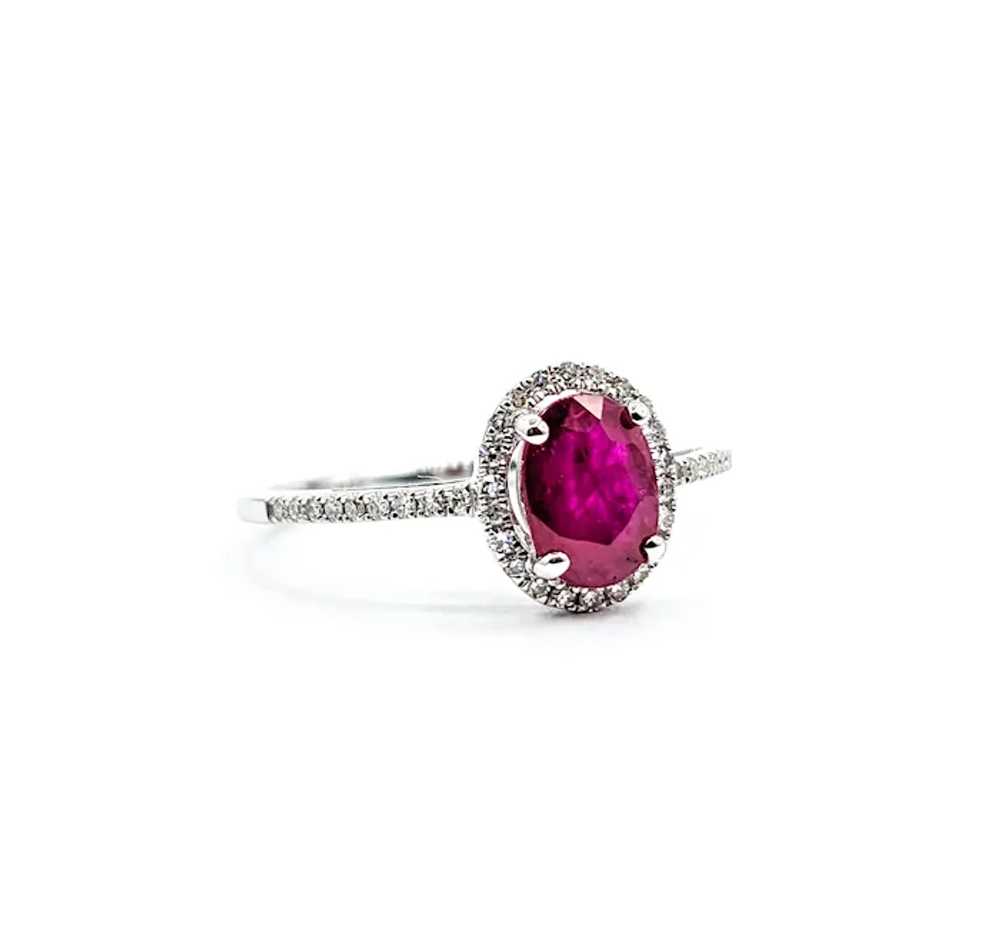 Ruby & Diamond Ring White Gold - image 4