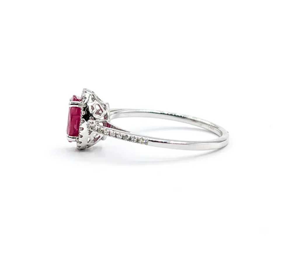 Ruby & Diamond Ring White Gold - image 5