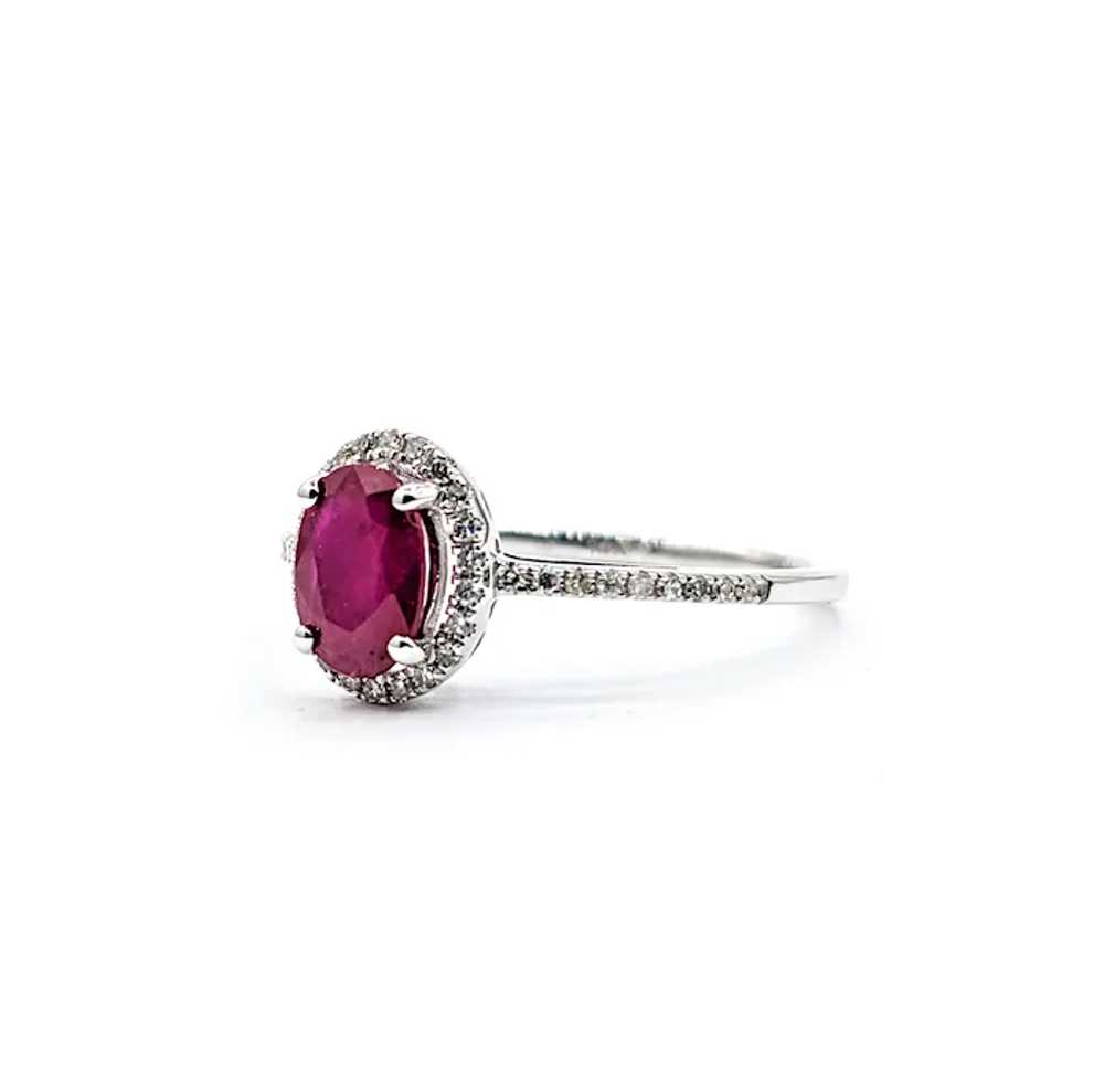 Ruby & Diamond Ring White Gold - image 6