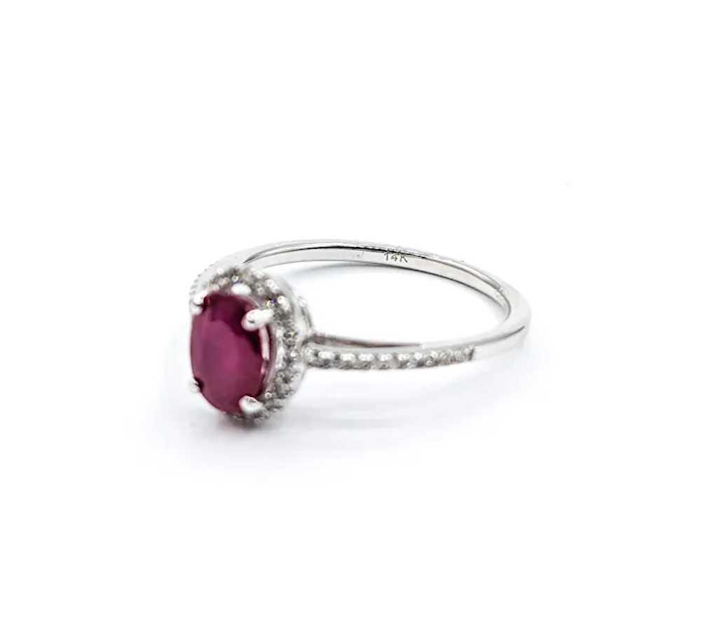 Ruby & Diamond Ring White Gold - image 7