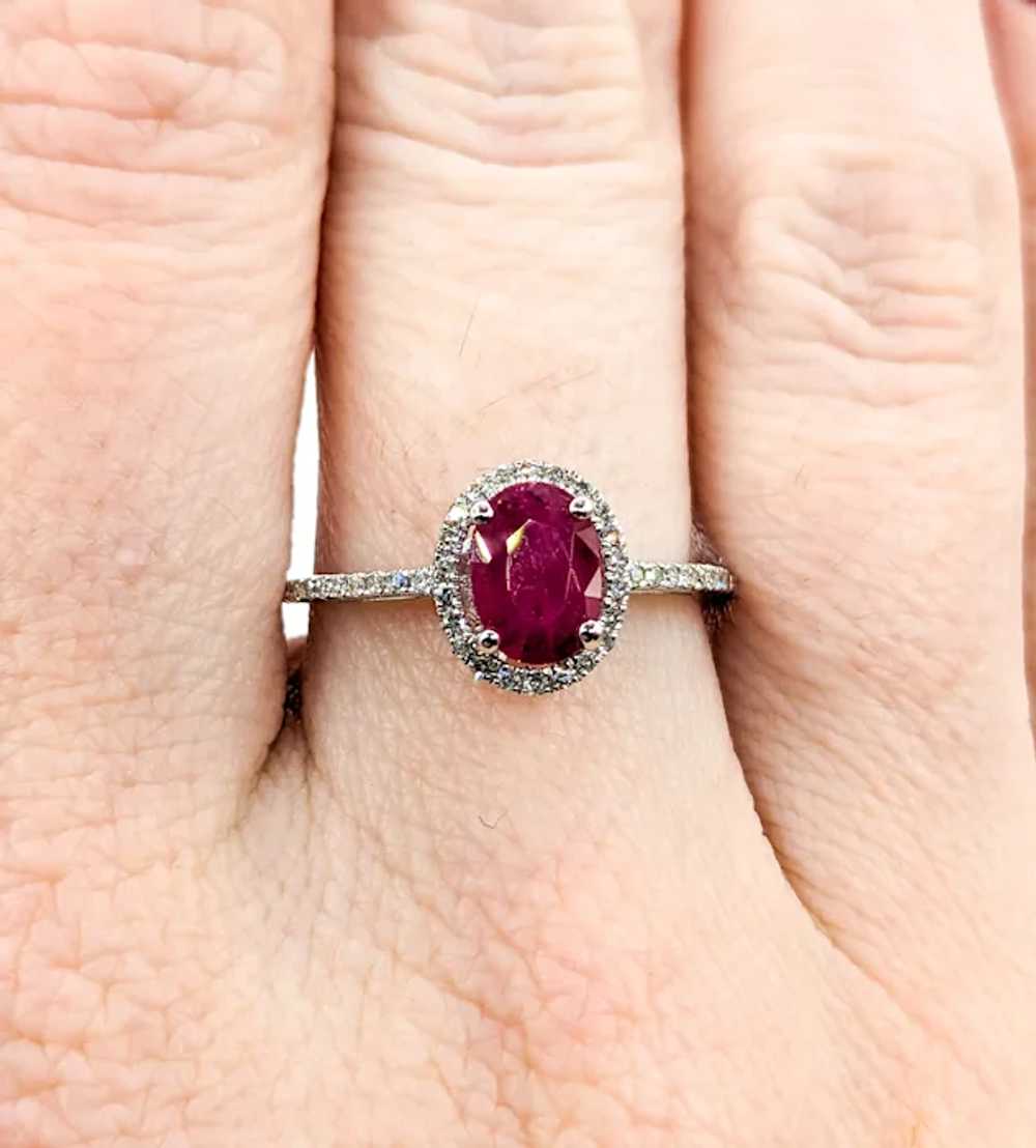 Ruby & Diamond Ring White Gold - image 9