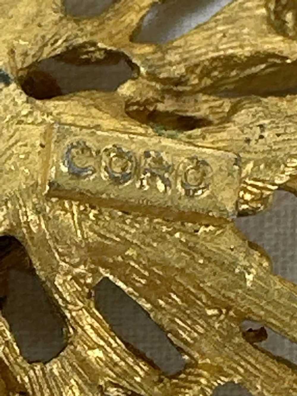 Coro Vintage Gold Tone Maltese Cross Brooch and E… - image 6