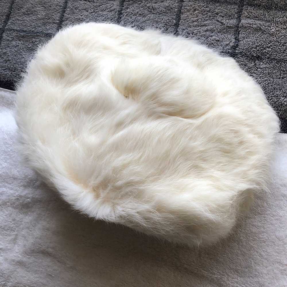 Bonwit Teller White Fox Pillbox Hat with Pompom T… - image 9