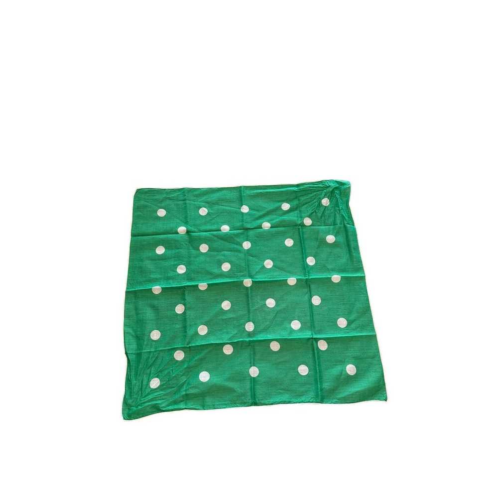 Vintage Green and white polka dot scarf - image 4