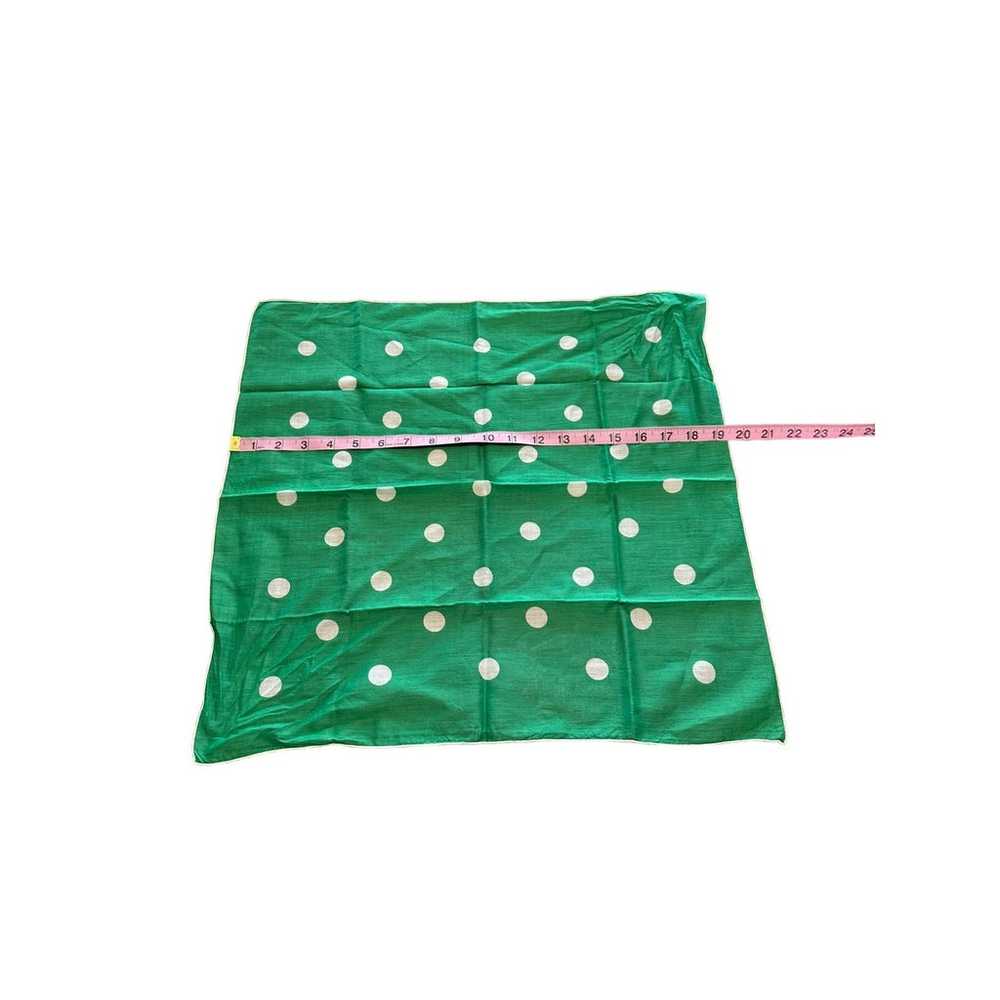 Vintage Green and white polka dot scarf - image 5