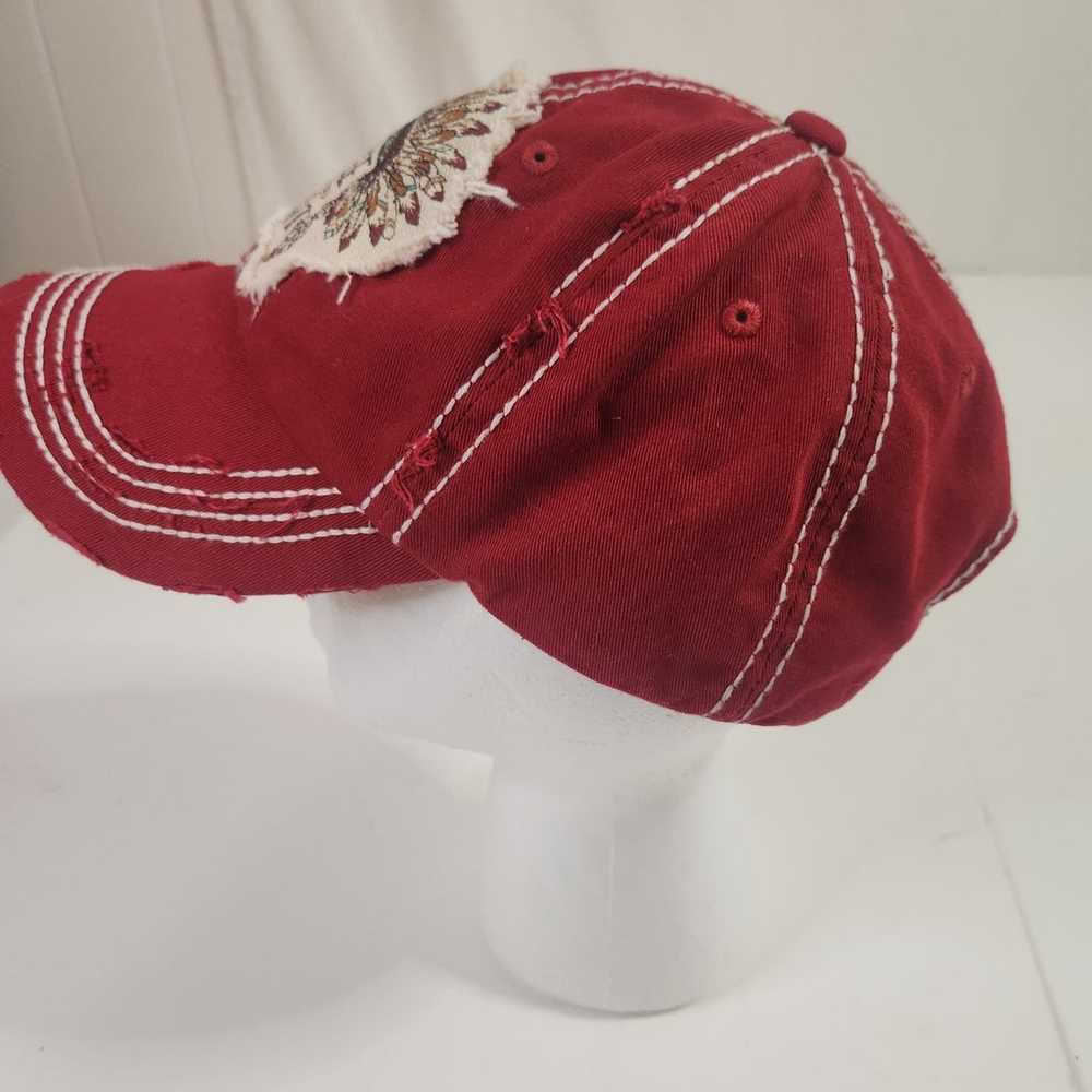 Vintage Distressed Free Spirit Hat Cap Red Adjust… - image 3