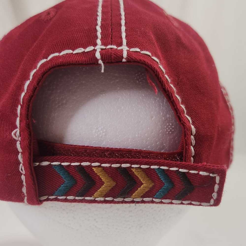 Vintage Distressed Free Spirit Hat Cap Red Adjust… - image 5