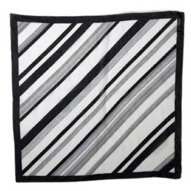 Vintage Desco Striped Scarf Square Black and White - image 1