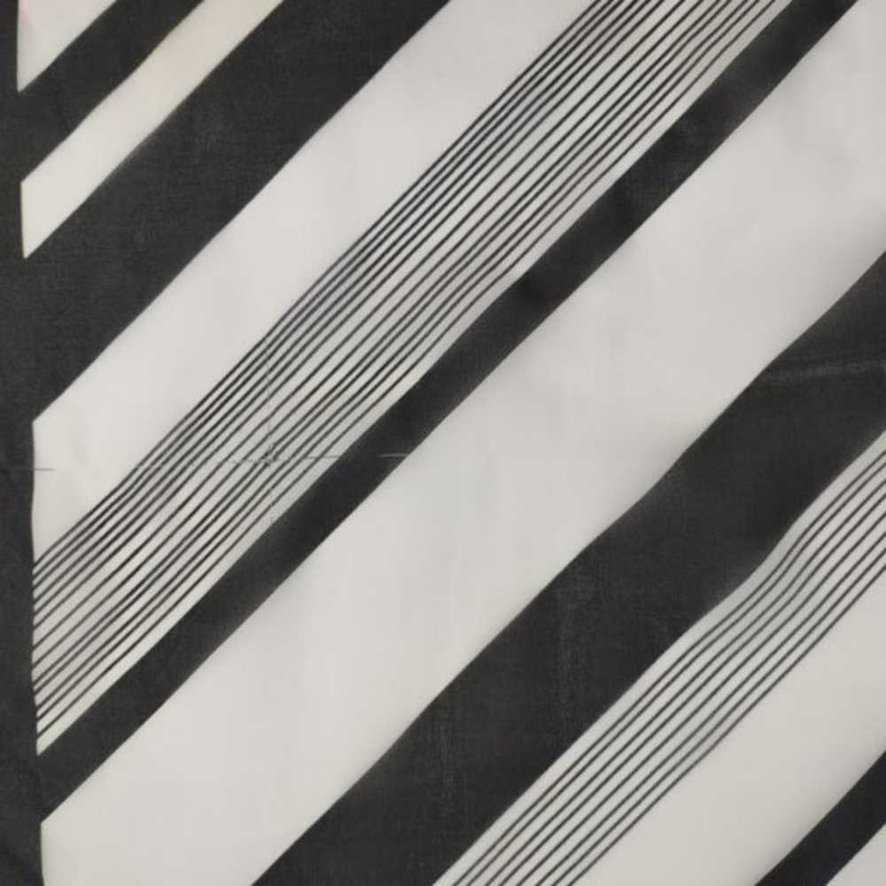 Vintage Desco Striped Scarf Square Black and White - image 7
