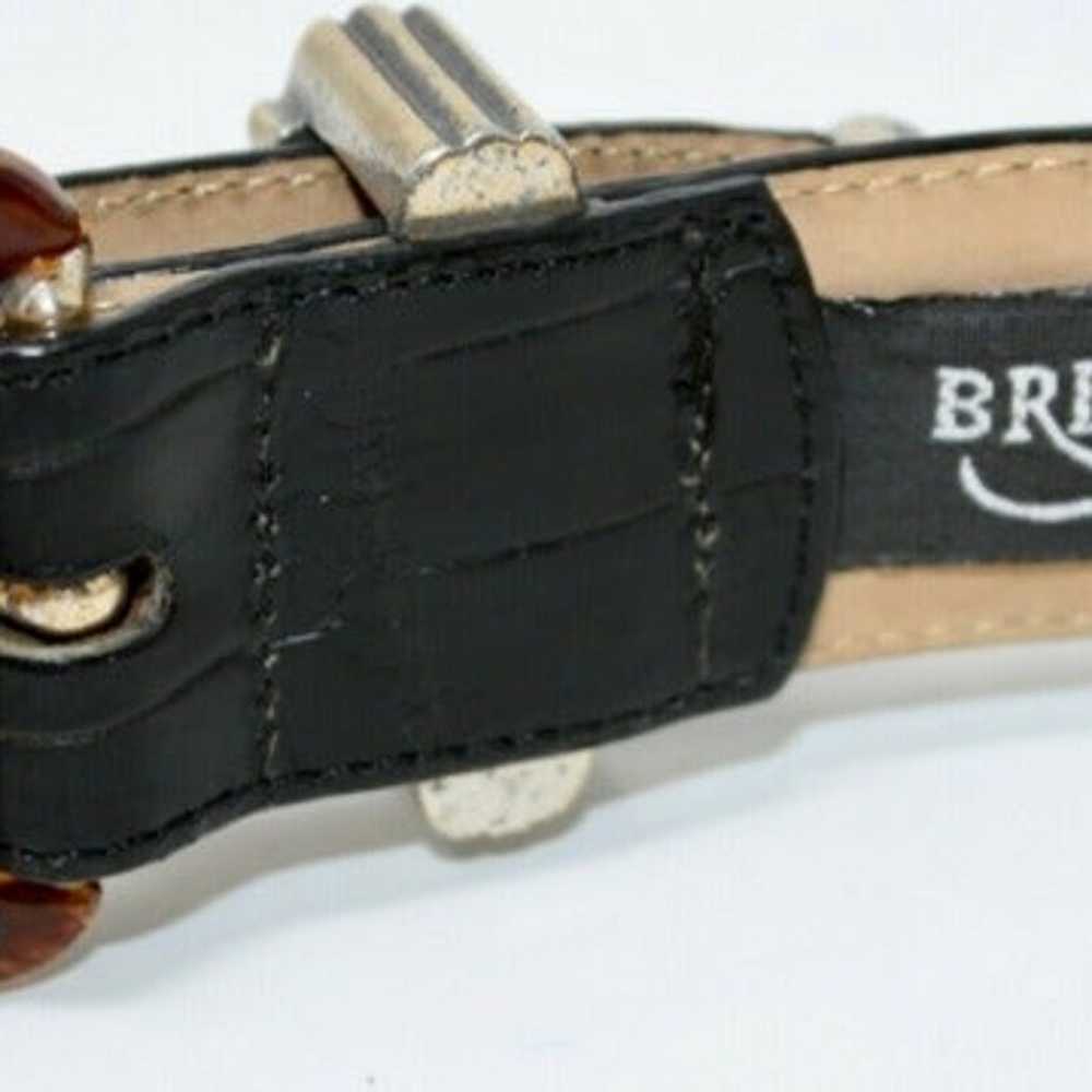 Brighton Leather Belt Black Embossed 96 - image 4