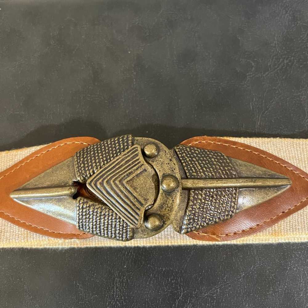 Vintage cinch waist belt silver boho western ladi… - image 2