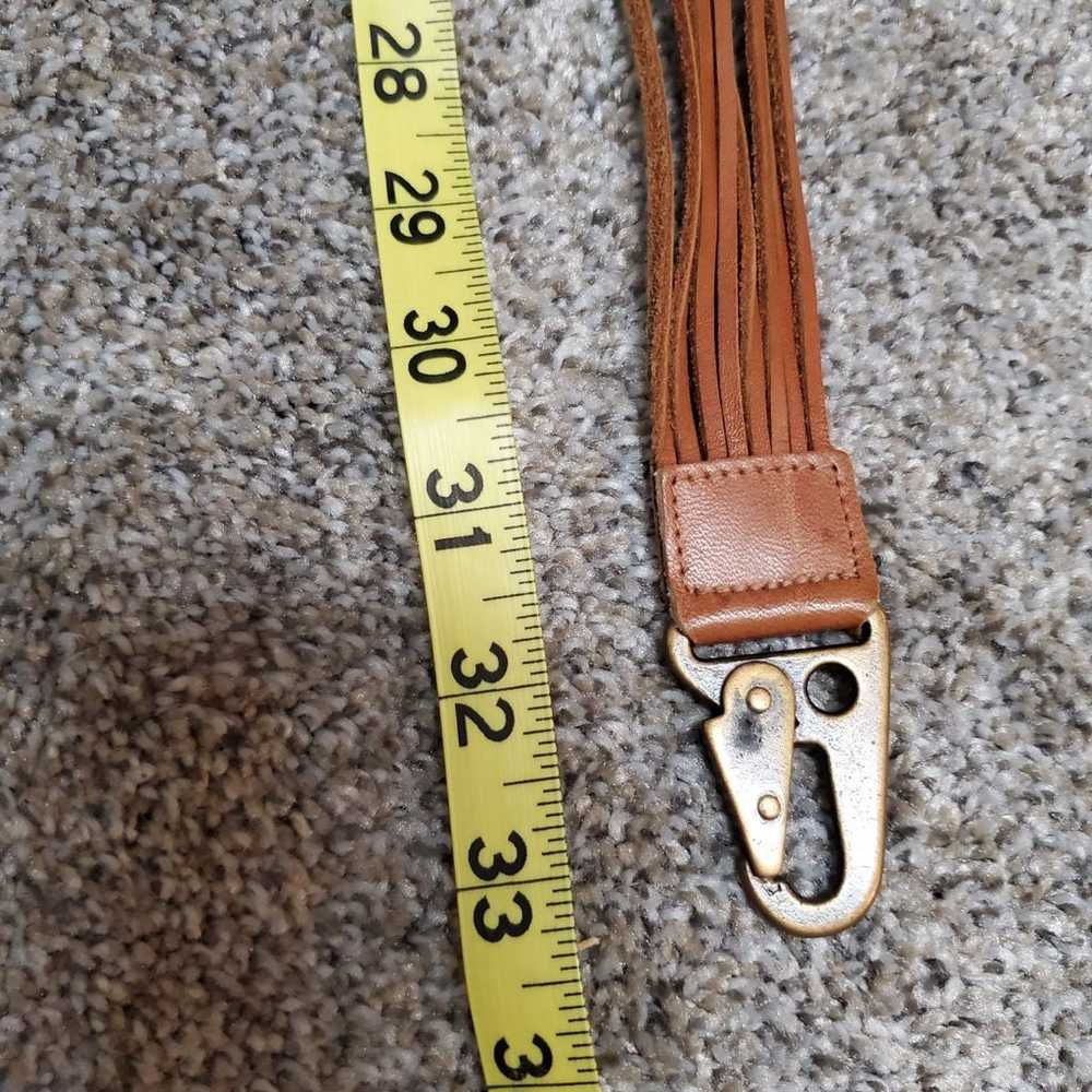 Leather and bead belt made in Turkey. 33" vintage - image 4