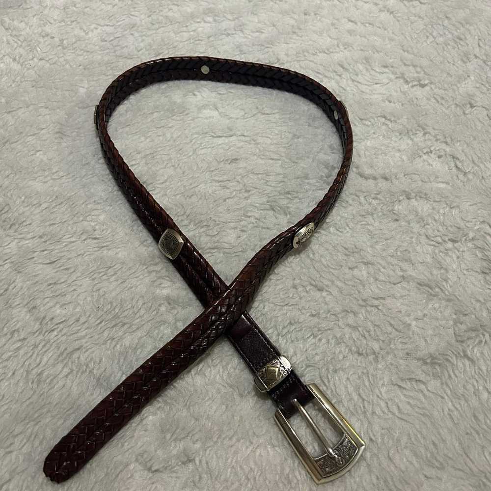 Brighton Brown leather braided belt Style 02108 - image 2