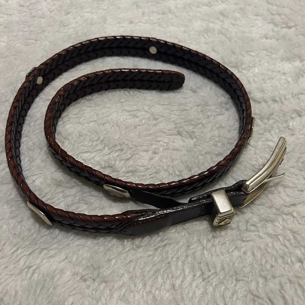 Brighton Brown leather braided belt Style 02108 - image 3