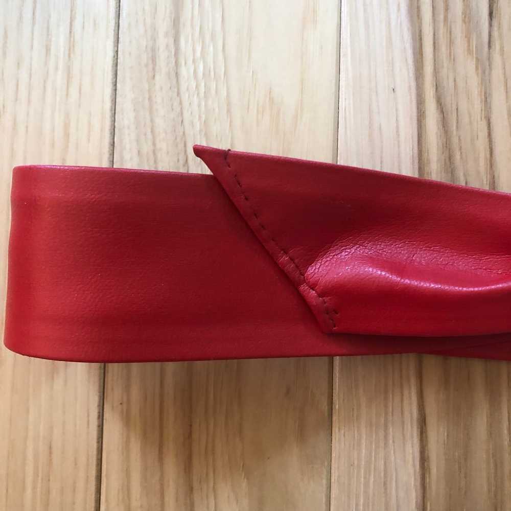 Vintage Red Faux Leather Belt Made in USA - image 2