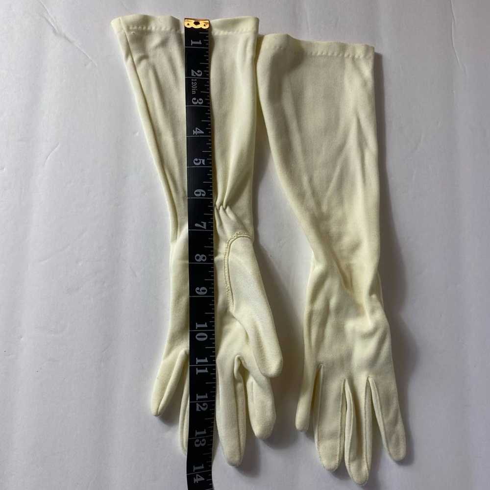 Vintage Pale Yellow Textured Gloves Ladies Retro … - image 3