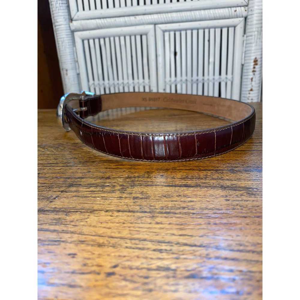 WESTERN LEATHER BELT,vintage brown belt,brown lea… - image 6
