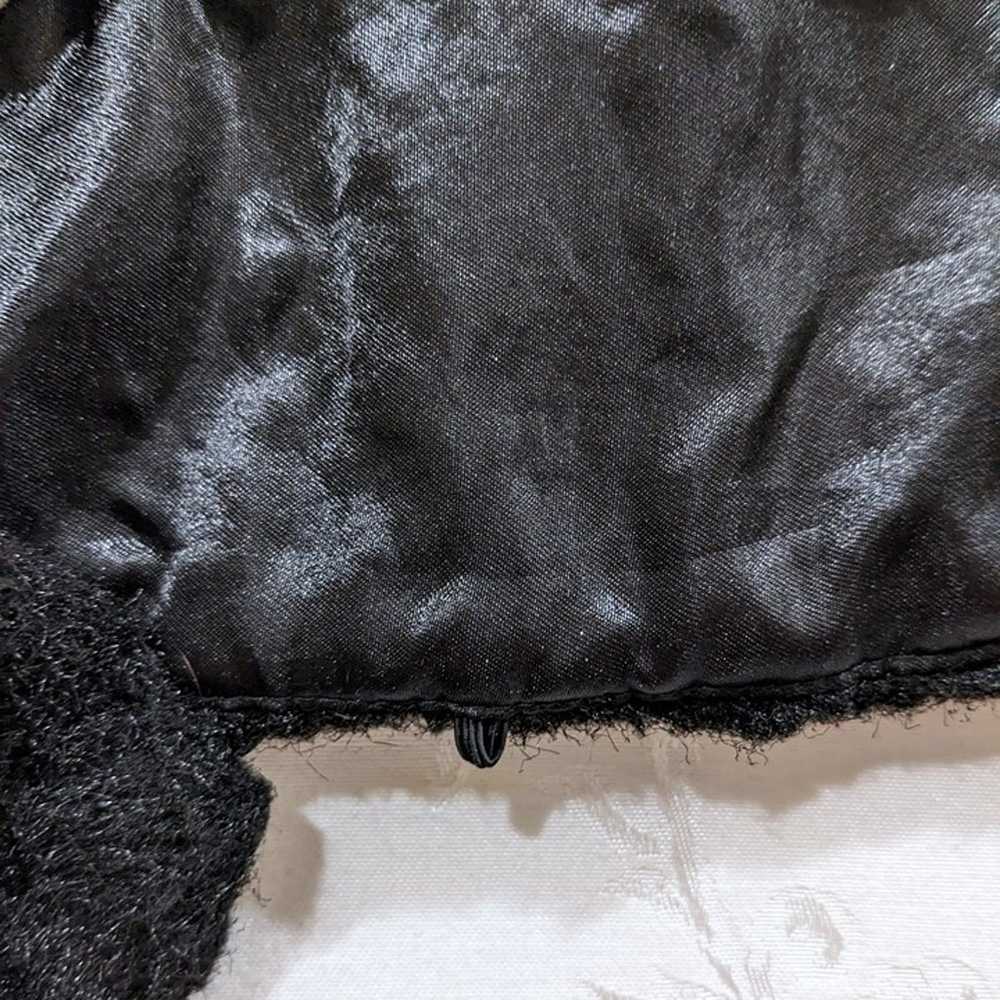 Vintage 50s Vegan Fur Trim Collar Black Detachabl… - image 4