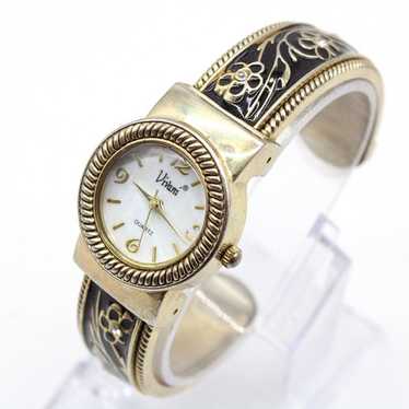 vintage vivani watch womens gold tone stainless