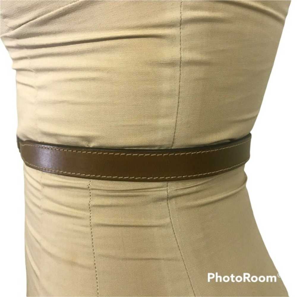 VTG Levis Brown Leather Skinny Belt Ladies Size S… - image 2