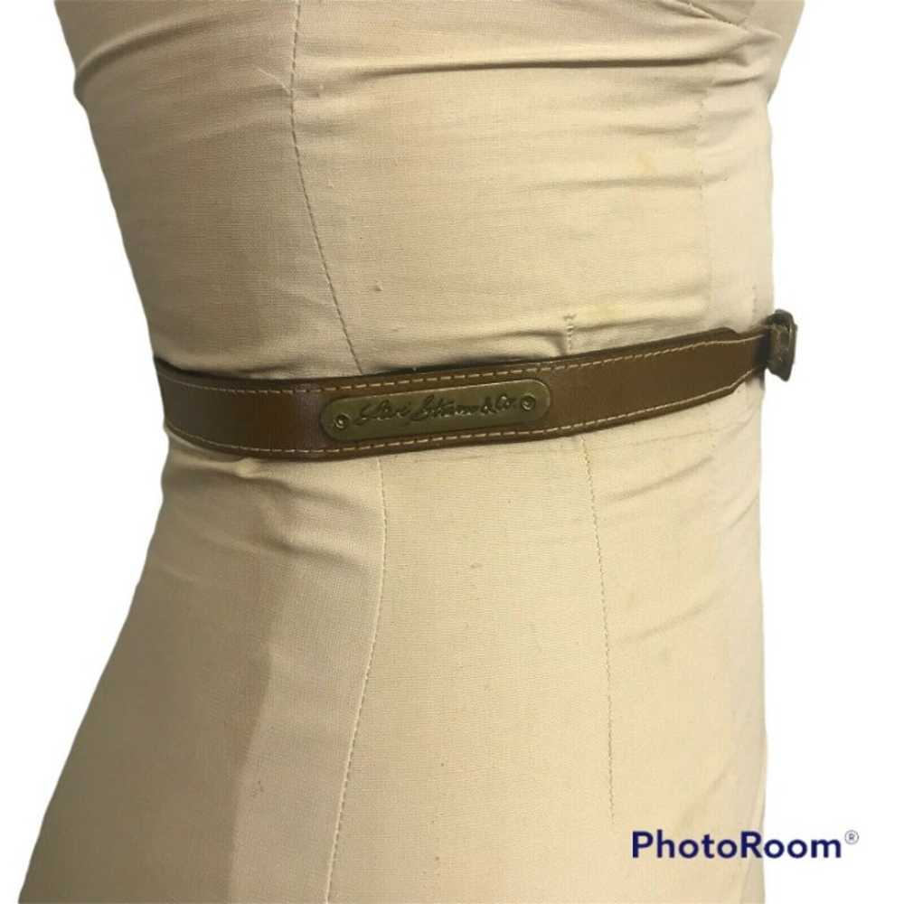 VTG Levis Brown Leather Skinny Belt Ladies Size S… - image 3