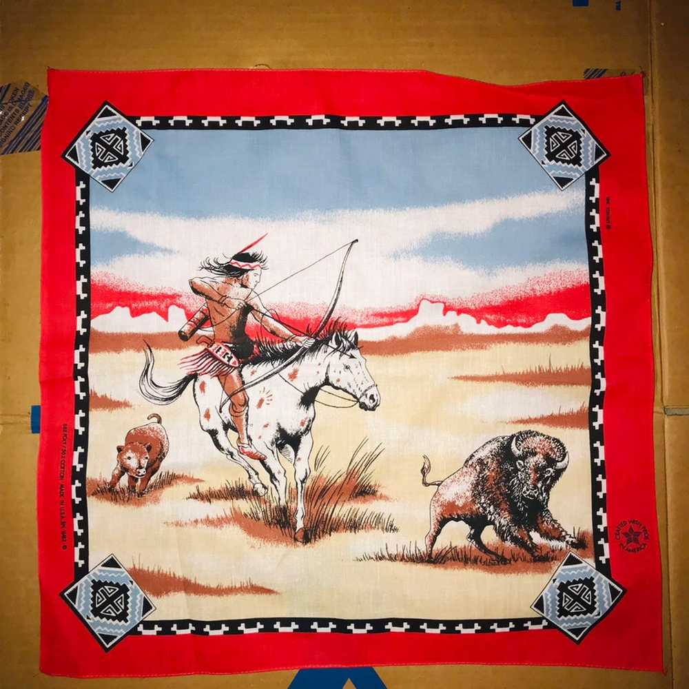 Vintage Aztec Navajo Bandana - image 1