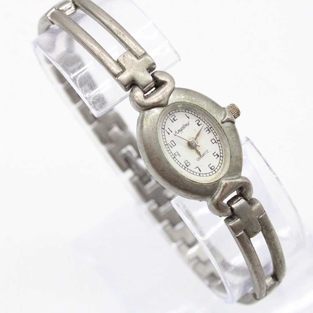 Vintage Angelina Watch Women Silver Tone Stainles… - image 4